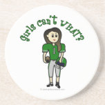 Light Green Womens Football Drink Coaster