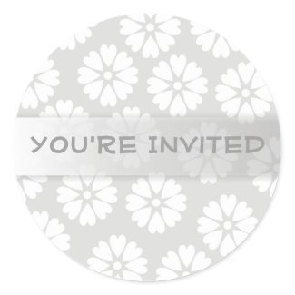 Light Grey-You're Invited Envelope Seals Round sticker