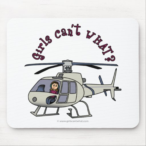 Light Helicopter Girl Mousepad