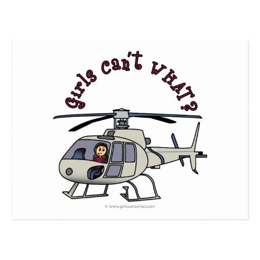 Light Helicopter Girl Postcard