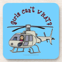 Light Helicopter Pilot Girl Coasters
