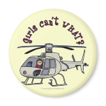 Light Helicopter Pilot Girl Fridge Magnet
