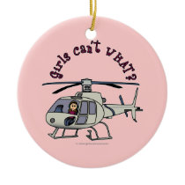 Light Helicopter Pilot Girl Christmas Tree Ornament