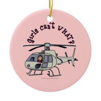 Light Helicopter Pilot Girl Christmas Tree Ornament