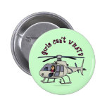 Light Helicopter Pilot Girl Pinback Buttons