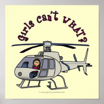 Light Helicopter Pilot Girl Print