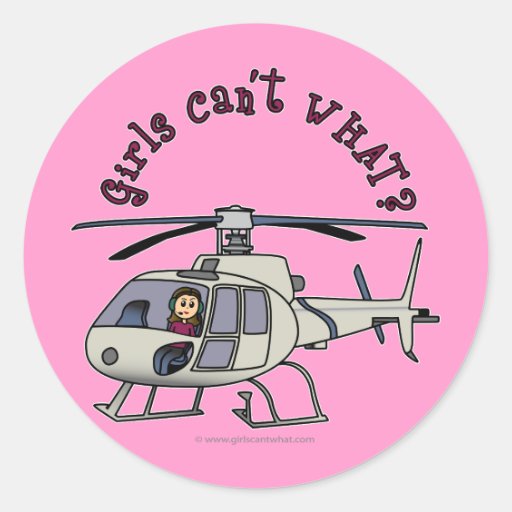 Light Helicopter Pilot Girl Stickers