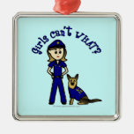 Light K9 Police Girl Christmas Ornament