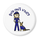 Light K-9 Police Officer Fridge Magnet