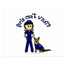 Light K-9 Police Officer Post Card