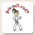 Light Karate Girl Beverage Coaster