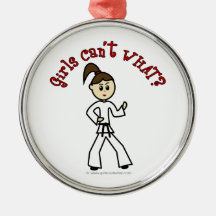 Light Karate Girl Christmas Ornaments