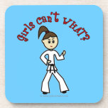 Light Karate Girl Drink Coaster