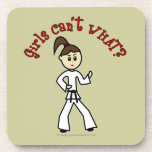Light Karate Girl Drink Coaster