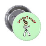Light Karate Girl Pinback Buttons