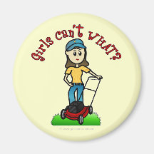Light Lawn Care Girl Magnets