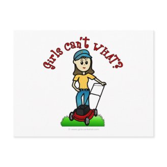 Light Lawn Care Girl Post Cards