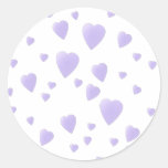 Light Lilac and White Love Hearts Pattern. Stickers