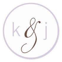 Light Lilac Monogram Stickers