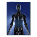 Light map of acupuncture points greeting cards