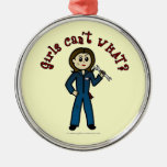 Light Mechanic Girl Christmas Ornament