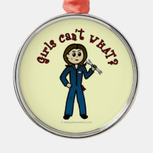 Light Mechanic Girl Christmas Ornament