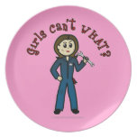 Light Mechanic Girl Party Plates