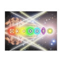 Light  meditation chakra illumination postcards