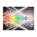 Light  meditation chakra illumination post cards