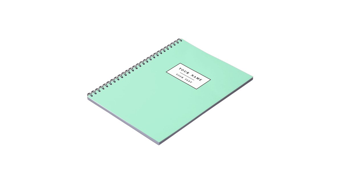 Light Mint Green High End Colored Matching Notebook Zazzle