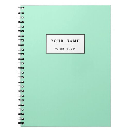 Light Mint Green High End Colored Matching Notebook Zazzle