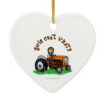 Light Orange Farmer Christmas Ornament