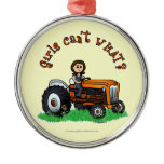 Light Orange Farmer Christmas Ornament