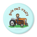 Light Orange Farmer Fridge Magnet