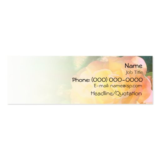 Light Orange Rose Business Card (front side)