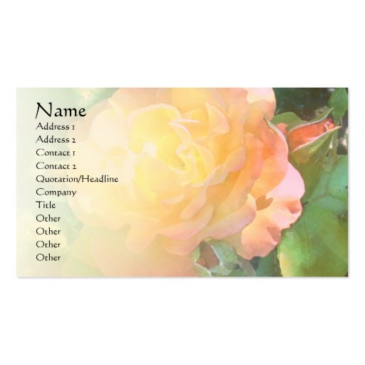 Light Orange Rose Pale Blend Profile Card Business Card Templates