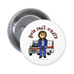 Light Paramedic Girl Pinback Button
