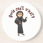 Light Pastor Girl Beverage Coaster