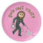 Light Pest Control Girl Dinner Plates