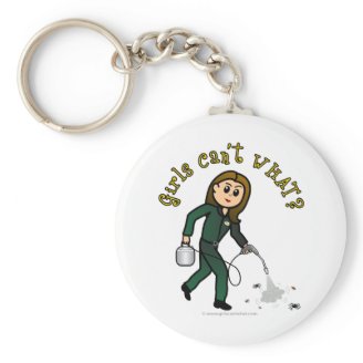 Light Pest Control Girl Keychain