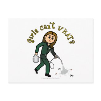 Light Pest Control Girl Postcards