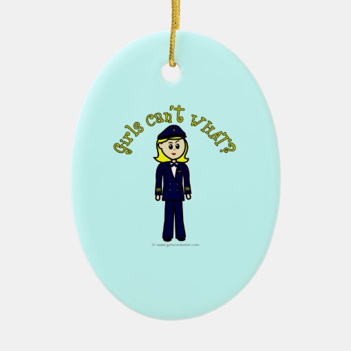 Light Pilot Girl Christmas Ornaments