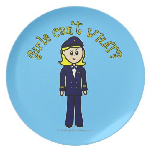 Light Pilot Girl Party Plates