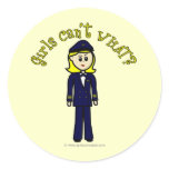 Light Pilot Girl Round Sticker