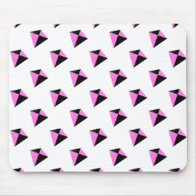 Light Pink and Black Diamond Shaped Kite Pattern Mousepad