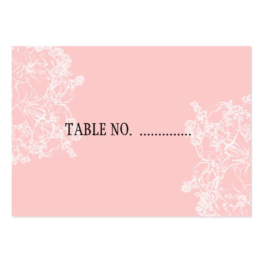 Light Pink and White Wedding Guest Seating Card Business Cards (front side)