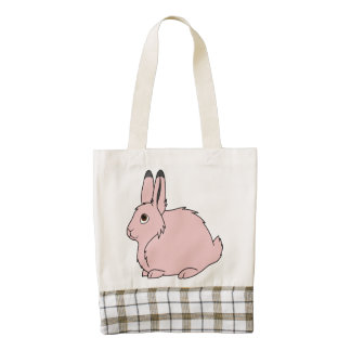 Light Pink Arctic Hare Zazzle HEART Tote Bag