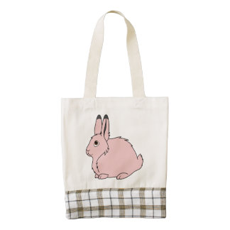 Light Pink Arctic Hare Zazzle HEART Tote Bag