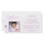 Light Pink Baptism Photo Invitation Photo Card Template