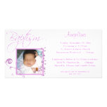 Light Pink Baptism Photo Invitation Photo Card Template